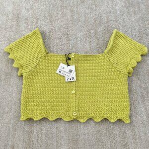 NWT Zara Crochet Crop Top M